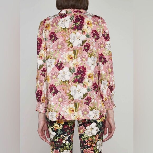 ALICE + OLIVIA Faux Pearl Floral Blouse size M - Picture 4 of 15